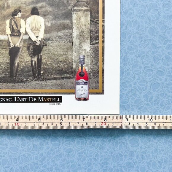 Vintage Martell Cognac Ad | Luxe Equestrian Bar Print | French Lounge Art - Picture 5 of 7